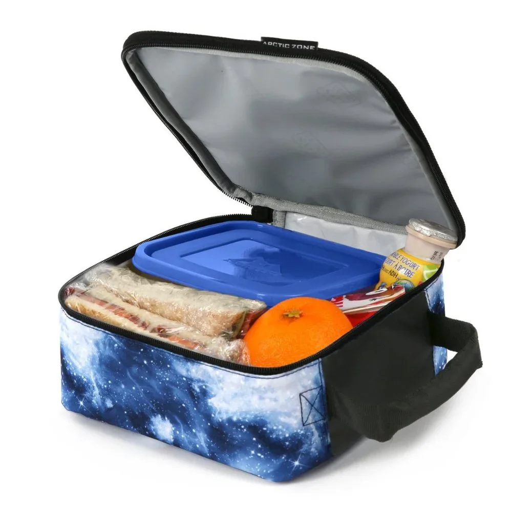 Arctic Zone Antimicrobial Lunch Box with Ice Pak Container + Water Bottle Galaxy